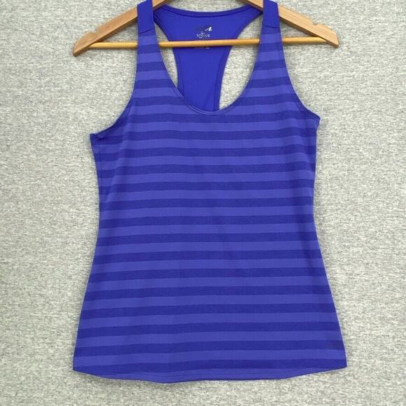 Avia Top Womens Small Purple Striped Sleeveless Tank Running Workout Activewear - Picture 1 of 6